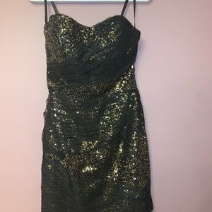Black and gold Sequins knee high cocktail dress